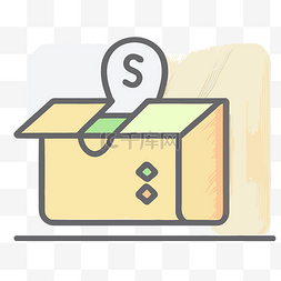 彩色美元符号图片_装有美元符号的小盒子 向量