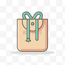 礼品袋icon图片_浅粉色和浅祖母绿风格 向量