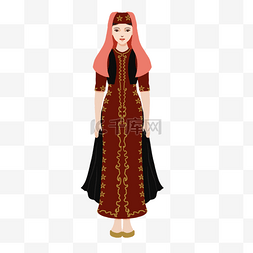 女服装素材图片_土耳其传统人物女裙