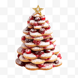 圣诞树食物图片_圣诞树形状的小红莓饼干