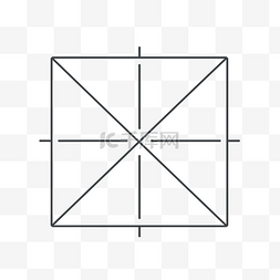 具有相交线的方形图案的线条绘制
