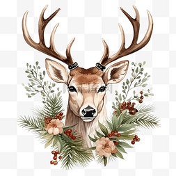 圣诞鹿背景插画
