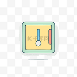 标记为温度图标的黄色小框 向量