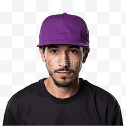 紫色帽子戴嘻哈帽子模型前视图