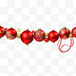 圣诞花环红色图片_圣诞花环和圣诞红金球和红丝带