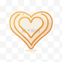 金色的心图片_金色的心与白线插图 向量