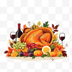 秋季壁纸图片_平面设计感恩节快乐壁纸与食物