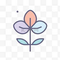 简单花朵背景素材图片_柔和颜色的简单花朵图标 向量