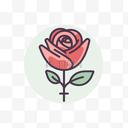 简单玫瑰矢量图片_女性的花图标