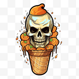 halloween ice cream cone with candy balloon 