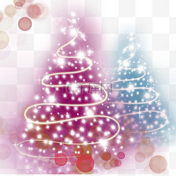 新年快乐创意图片_圣诞节圣诞树梦幻的彩灯光效