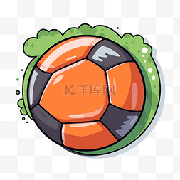 绿色的气泡图片_足球形状像一个橙色的球，周围环