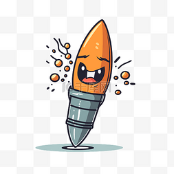 水果铅笔图片_子弹剪贴画橙色钢笔绘图矢量图