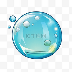 水晶球按钮图片_肥皂泡卡通