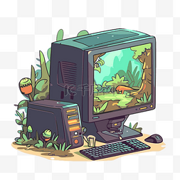 丛林游戏图片_遊戲電腦 向量