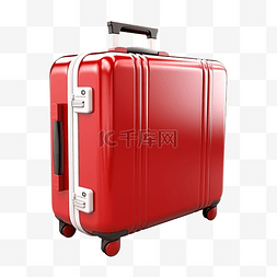 旅背景图片_3d 渲染红色手提箱 3d 渲染红色旅