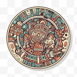 传统的玛雅设计，带有阿兹特克符