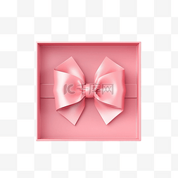 喜庆烟花元素图片_粉红色打开礼品盒空与红色蝴蝶结