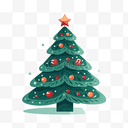 卡通圣诞树矢量图图片_Hygge 舒适的圣诞树隔离
