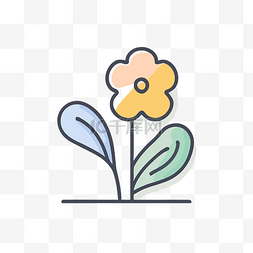 植物线条花朵矢量图片_植物花卉线条简单 向量
