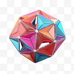 抽象粉色几何图片_3d 几何 插图