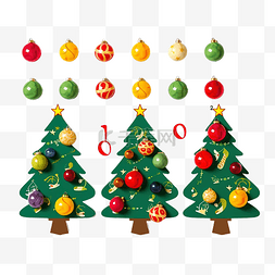 游戏规则线框图片_儿童数学游戏与圣诞树和球的计数