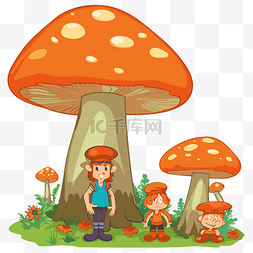 许多蘑菇图片_最大的剪贴画一个老妇人和孩子靠