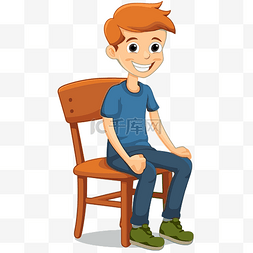 坐在椅子卡通图片_坐在椅子上 向量