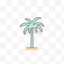 简洁高清欧式边框图片_棕榈树平面图标设计 向量