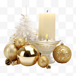 復古金图片_圣诞布置与蜡烛
