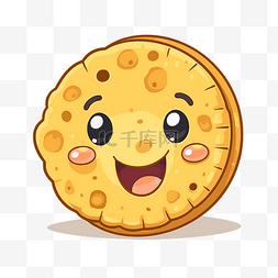 奶油花式曲奇图片_饼干剪贴画可爱的卡通笑脸烤饼干