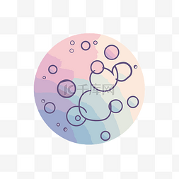 彩色矢量圆形图标图片_卡通圆形图像，里面有气泡 向量