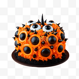 圣日图片_万圣节蛋糕，橙色和黑色的糖果眼