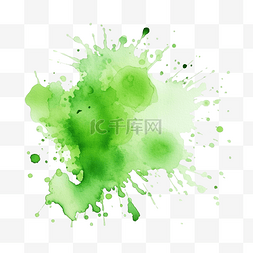 水彩绿色飞溅