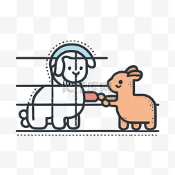 动物界面设计图片_图标集中关在笼子里的动物和小狗