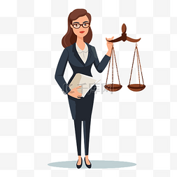 律师卡通图片_具有司法规模卡通的律师助理剪贴