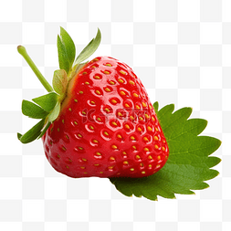 自然与草莓图片_红色新鲜成熟美味切草莓与绿叶切