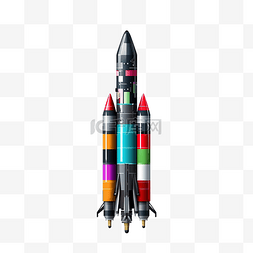 弹道导弹在现实风格军用火箭彩色