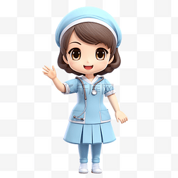 护士背景图片_可爱的护士插画渲染