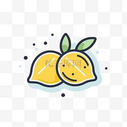 柠檬手图片_白色背景上孤立的扁平柠檬标志 