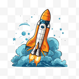太空探索火箭翱翔天空开始学习科