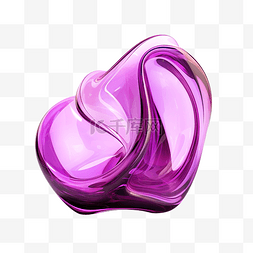 紫色流图片_抽象紫色玻璃 3D 渲染形状