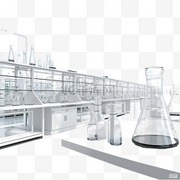 空的烧杯图片_玻璃实验室空 3d 渲染