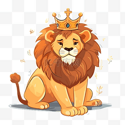 纸地上图片_帶皇冠的獅子 向量