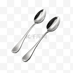 白色勺子叉子图片_交叉的勺子和叉子