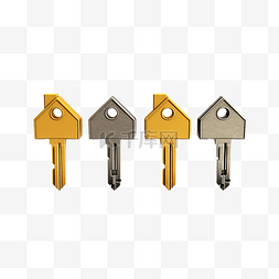 保护家的手图片_黄色房子钥匙插画不同型号