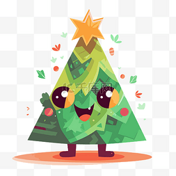 三角形圣诞树剪贴画卡通人物圣诞