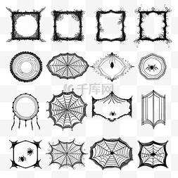 直紋图片_蜘蛛网万圣节装饰白色套装涂鸦恐