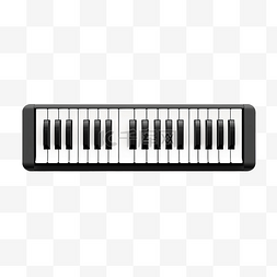 黑色键盘图片_简约风格的迷你钢琴键盘插图