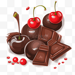 巧克力樱桃剪贴画巧克力和樱桃插